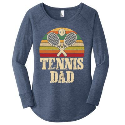 Vintage Retro Tennis Dad Fathers Day Present Gift Women's Perfect Tri Tunic Long Sleeve Shirt