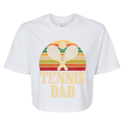 Vintage Retro Tennis Dad Fathers Day Present Gift Bella+Canvas Jersey Crop Tee