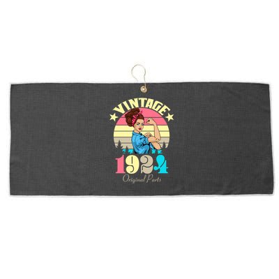 Vintage Rosie The Riveter 1924 Original Parts 100th Birthday Large Microfiber Waffle Golf Towel