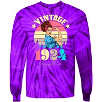 Vintage Rosie The Riveter 1924 Original Parts 100th Birthday Tie-Dye Long Sleeve Shirt