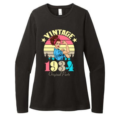 Vintage Rosie The Riveter 1934 Original Parts 90th Birthday Womens CVC Long Sleeve Shirt