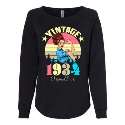 Vintage Rosie The Riveter 1934 Original Parts 90th Birthday Womens California Wash Sweatshirt