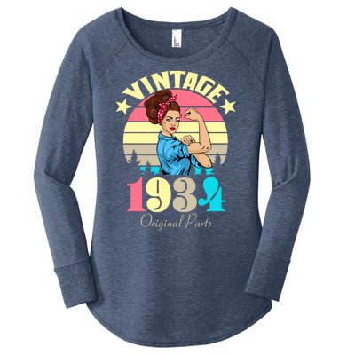 Vintage Rosie The Riveter 1934 Original Parts 90th Birthday Women's Perfect Tri Tunic Long Sleeve Shirt