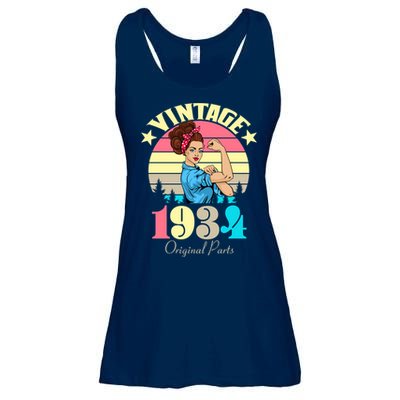 Vintage Rosie The Riveter 1934 Original Parts 90th Birthday Ladies Essential Flowy Tank