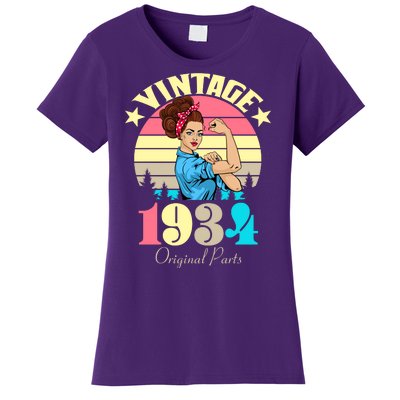 Vintage Rosie The Riveter 1934 Original Parts 90th Birthday Women's T-Shirt