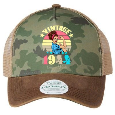 Vintage Rosie The Riveter 1944 Original Parts 80th Birthday Legacy Tie Dye Trucker Hat