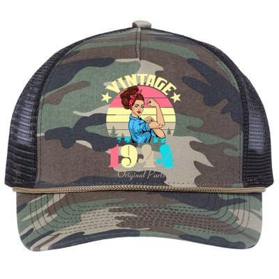 Vintage Rosie The Riveter 1944 Original Parts 80th Birthday Retro Rope Trucker Hat Cap