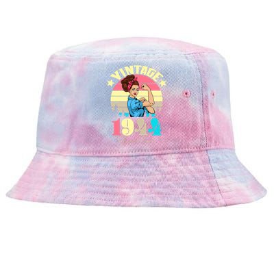 Vintage Rosie The Riveter 1944 Original Parts 80th Birthday Tie-Dyed Bucket Hat