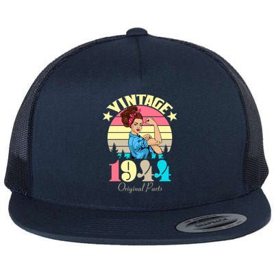 Vintage Rosie The Riveter 1944 Original Parts 80th Birthday Flat Bill Trucker Hat