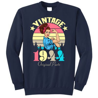 Vintage Rosie The Riveter 1944 Original Parts 80th Birthday Tall Sweatshirt