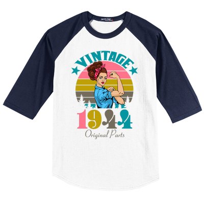 Vintage Rosie The Riveter 1944 Original Parts 80th Birthday Baseball Sleeve Shirt