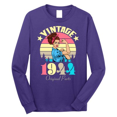 Vintage Rosie The Riveter 1944 Original Parts 80th Birthday Long Sleeve Shirt