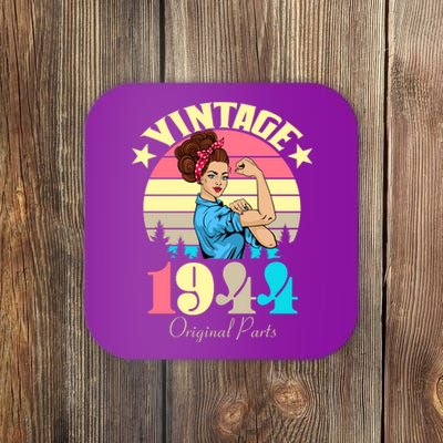 Vintage Rosie The Riveter 1944 Original Parts 80th Birthday Coaster