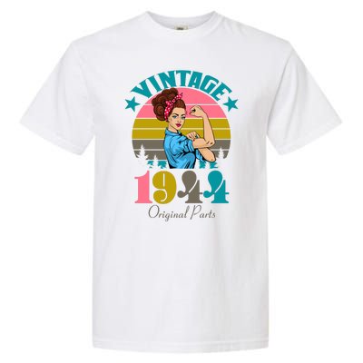 Vintage Rosie The Riveter 1944 Original Parts 80th Birthday Garment-Dyed Heavyweight T-Shirt