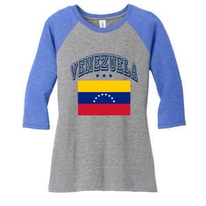 Venezuela Retro Throwback Flag Athletic Funny Gift Women's Tri-Blend 3/4-Sleeve Raglan Shirt