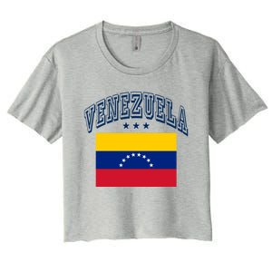 Venezuela Retro Throwback Flag Athletic Funny Gift Women's Crop Top Tee