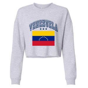 Venezuela Retro Throwback Flag Athletic Funny Gift Cropped Pullover Crew