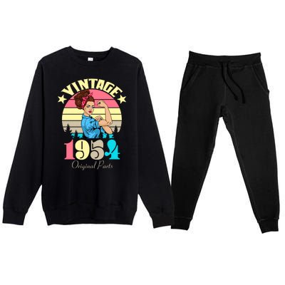 Vintage Rosie The Riveter 1954 Original Parts 70th Birthday Premium Crewneck Sweatsuit Set