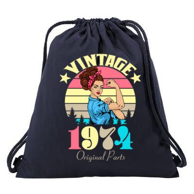 Vintage Rosie The Riveter 1974 Original Parts 50th Birthday Drawstring Bag