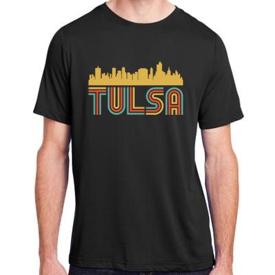 Vintage Retro Tulsa Oklahoma Skyline Adult ChromaSoft Performance T-Shirt