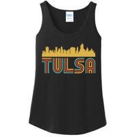 Vintage Retro Tulsa Oklahoma Skyline Ladies Essential Tank