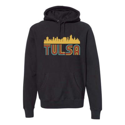 Vintage Retro Tulsa Oklahoma Skyline Premium Hoodie