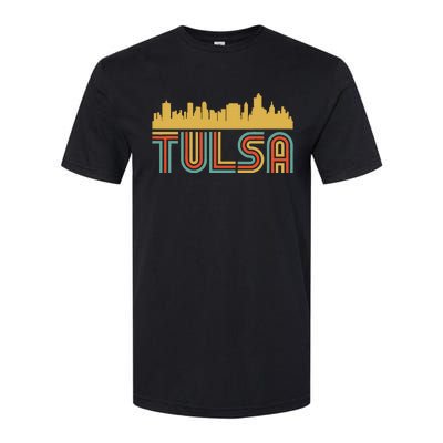 Vintage Retro Tulsa Oklahoma Skyline Softstyle CVC T-Shirt