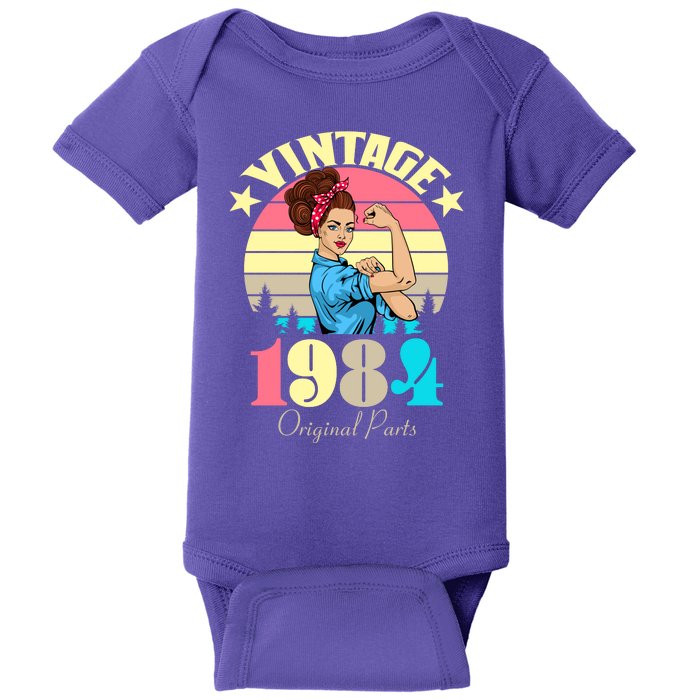 Vintage Rosie The Riveter 1984 Original Parts 40th Birthday Baby Bodysuit