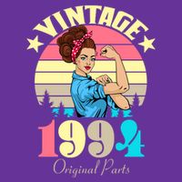 Vintage Rosie The Riveter 1994 Original Parts 30th Birthday Baby Bodysuit