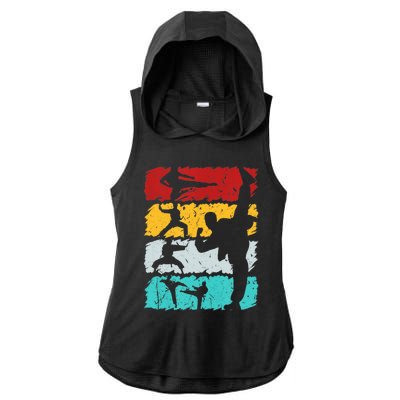 Vintage Retro Taekwondo Karate Gift Ladies PosiCharge Tri-Blend Wicking Draft Hoodie Tank