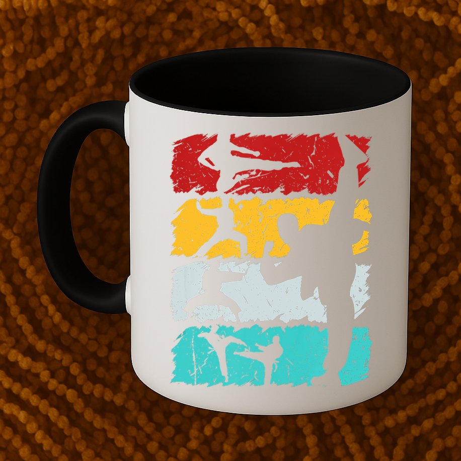 Vintage Retro Taekwondo Karate Gift Mug