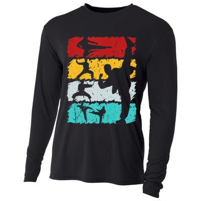 Vintage Retro Taekwondo Karate Gift Cooling Performance Long Sleeve Crew