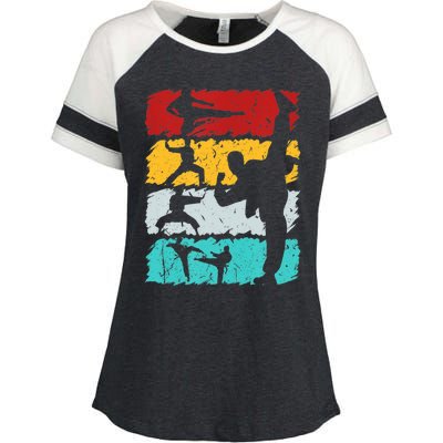 Vintage Retro Taekwondo Karate Gift Enza Ladies Jersey Colorblock Tee