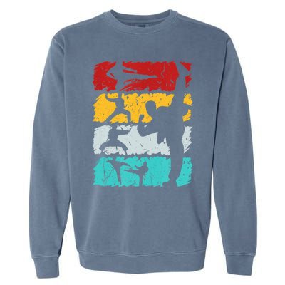 Vintage Retro Taekwondo Karate Gift Garment-Dyed Sweatshirt