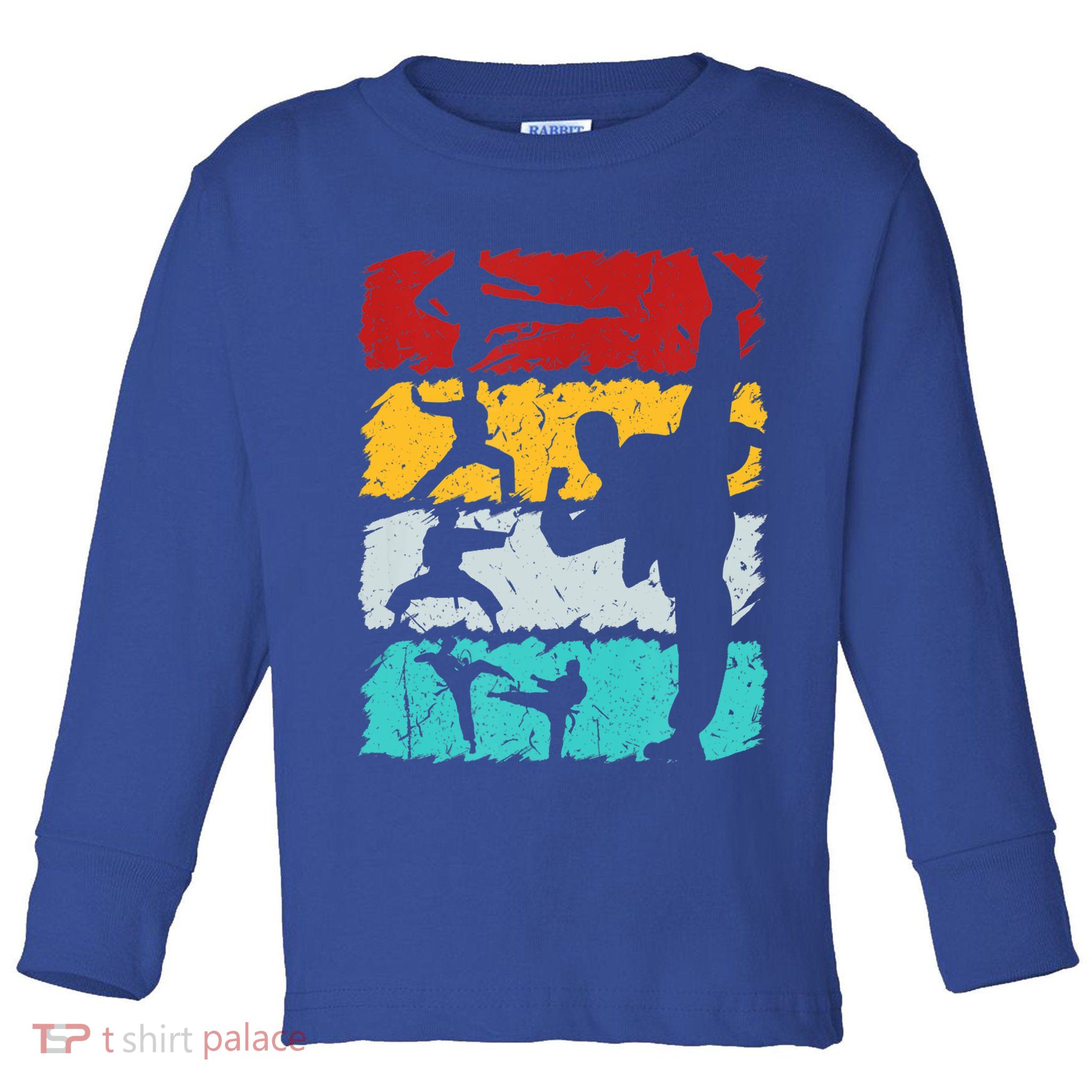 Vintage Retro Taekwondo Karate Gift Toddler Long Sleeve Shirt