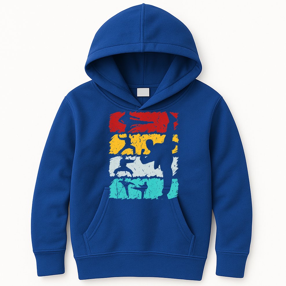 Vintage Retro Taekwondo Karate Gift Kids Hoodie