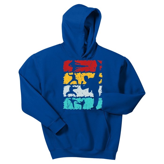 Vintage Retro Taekwondo Karate Gift Kids Hoodie