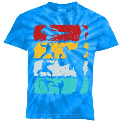 Vintage Retro Taekwondo Karate Gift Kids Tie-Dye T-Shirt