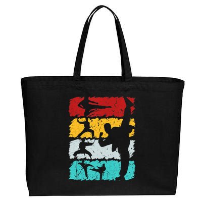 Vintage Retro Taekwondo Karate Gift Cotton Canvas Jumbo Tote