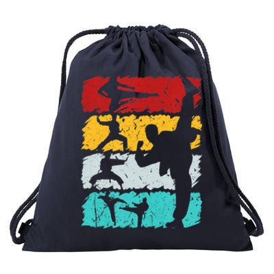 Vintage Retro Taekwondo Karate Gift Drawstring Bag