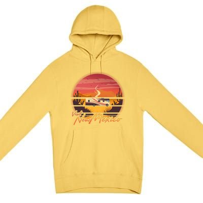 Vintage Retro Travel Visit New Mexico Premium Pullover Hoodie