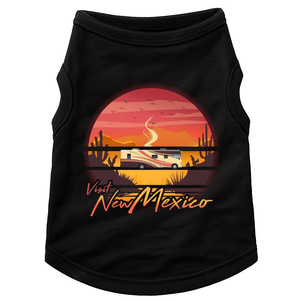 Vintage Retro Travel Visit New Mexico Doggie Tank