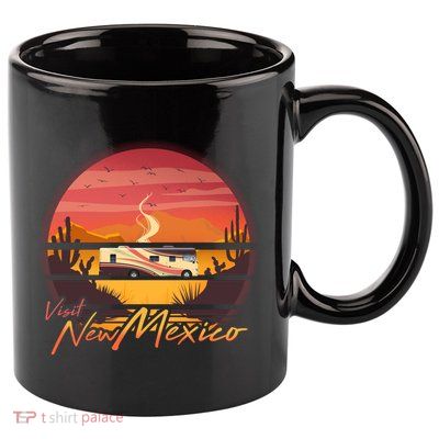 Vintage Retro Travel Visit New Mexico 11oz C Handle Ceramic Mug