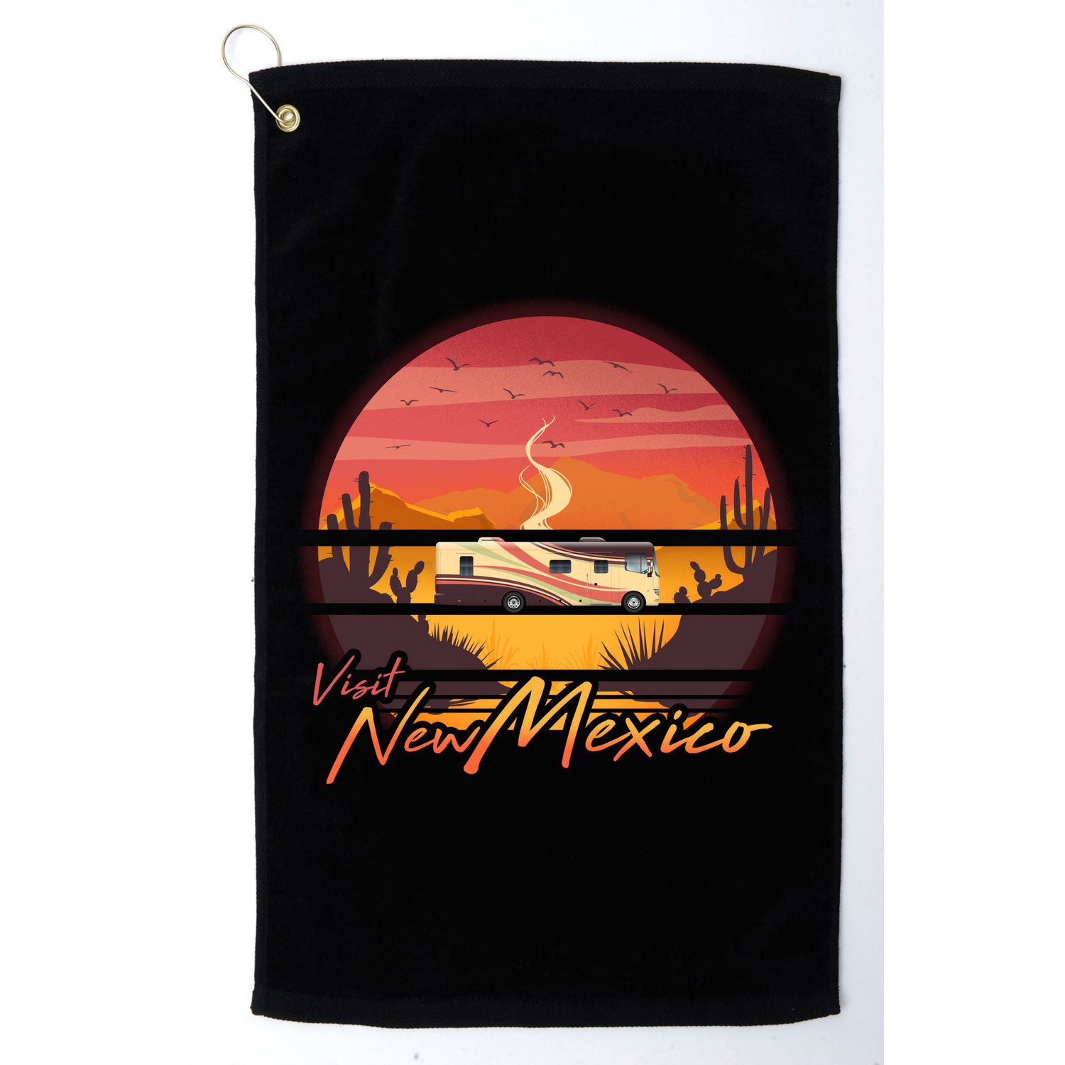 Vintage Retro Travel Visit New Mexico Golf Towel