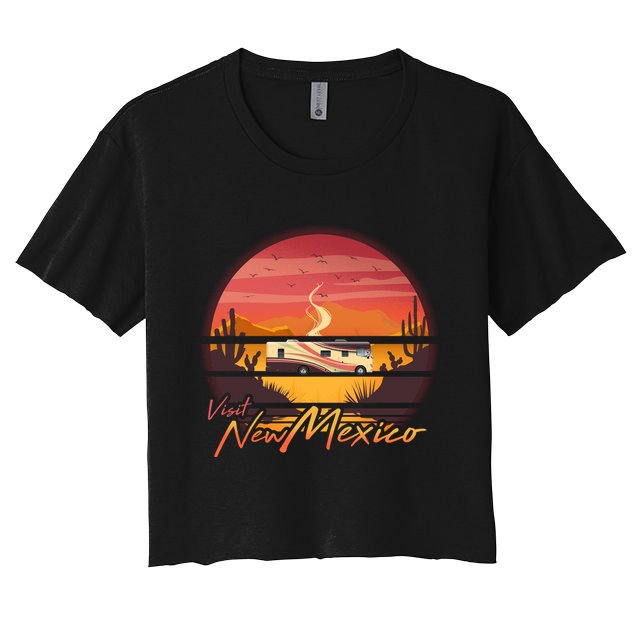 Vintage Retro Travel Visit New Mexico Crop Top