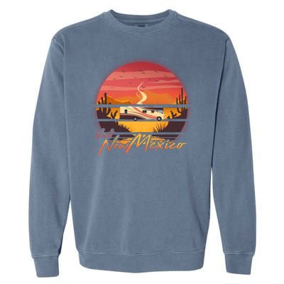 Vintage Retro Travel Visit New Mexico Garment-Dyed Sweatshirt