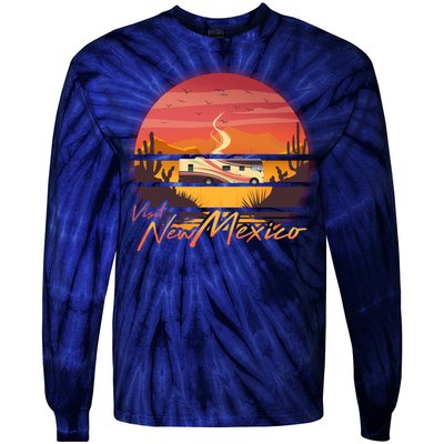 Vintage Retro Travel Visit New Mexico Tie-Dye Long Sleeve Shirt