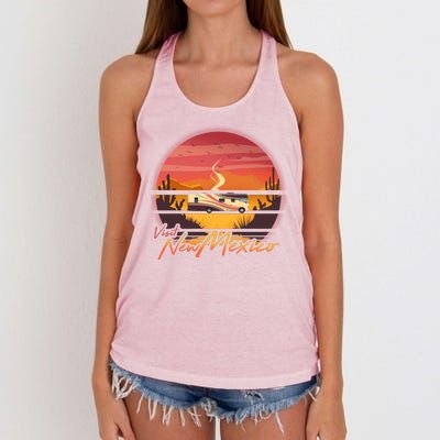 Vintage Retro Travel Visit New Mexico Women's Knotted Racerback Tank