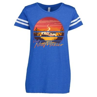 Vintage Retro Travel Visit New Mexico Enza Ladies Jersey Football T-Shirt