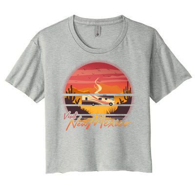 Vintage Retro Travel Visit New Mexico Women's Crop Top Tee